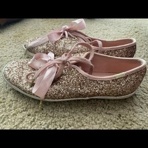 Kate Spade Pink/Rose Gold Glitter Keds!